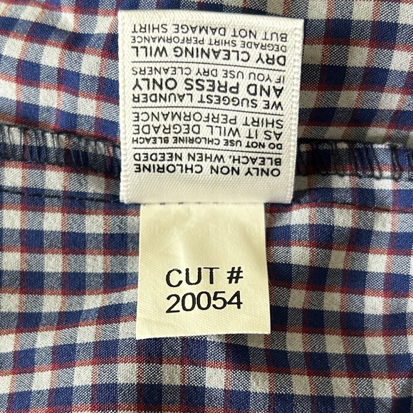 MIZZEN+MAIN Men’s Large Tall Trim Fit Long Sleeve Button Up | Blue Gingham - Picture 7 of 8